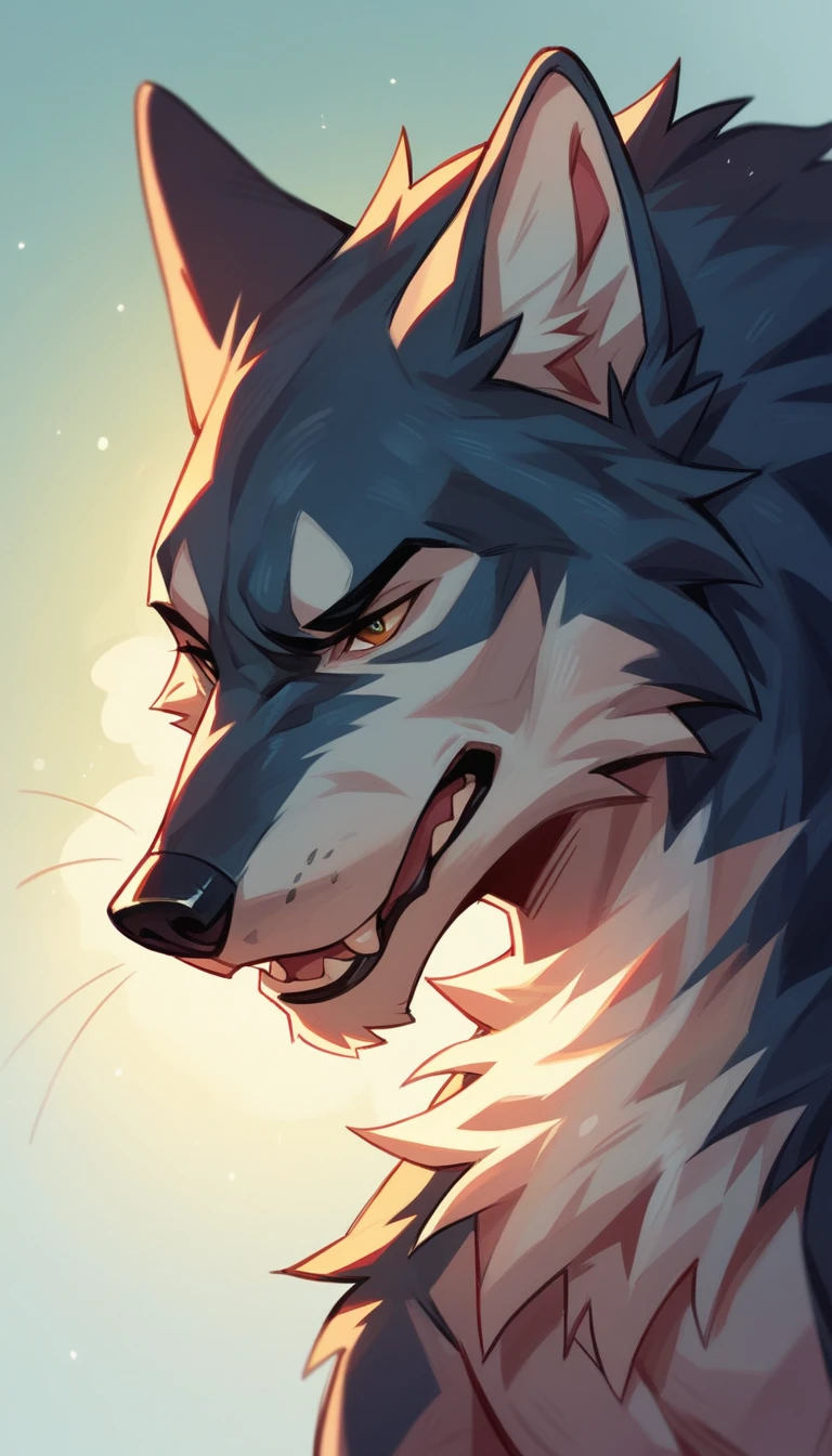 Wolf called Vulgar from Far beyond the world visual novel taking a showerwhile being naked