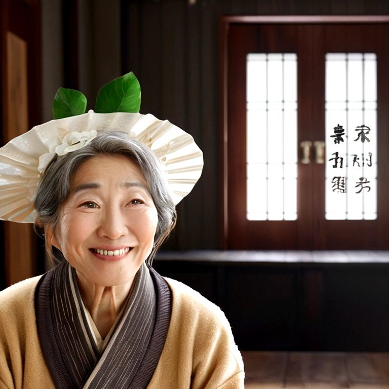 The promotion for the film reads “KORBAN KAKEK SUGIONO”, a Korean woman whose hair is messy together clothes damaged like trash sat anxiously and wanted to cry for a while looking at the camera. but beside him there is the figure of Grandpa Sugio Tukoda (Japanese actor) 50 years old, smiling expression, with a cinema banner inside background, seen sitting gloomy in an old house, the house is damaged, uninhabitable, dark, brightly lit candles, blackbirds flying, taken with a Sony A9 camera, very detailed