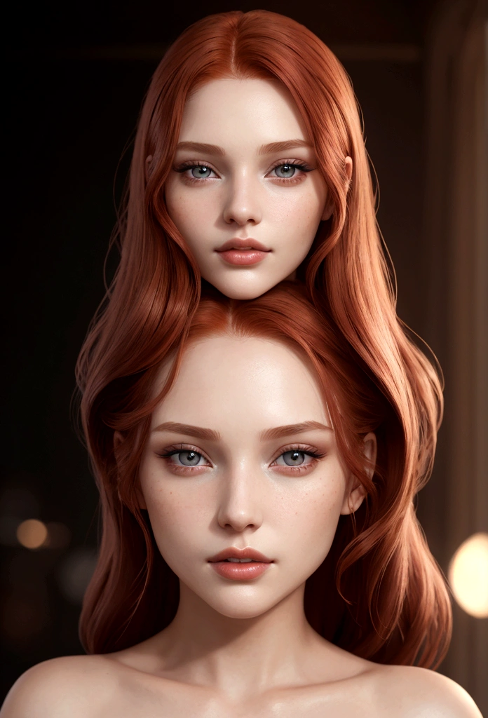 beautiful young woman, redhead, medium height, frontal and side T-pose, detailed face, detailed eyes, detailed lips, detailed skin, delicate facial features, gorgeous, elegant, fashion model, studio lighting, 8k, highly detailed, cinematic, warm color palette, soft lighting, dramatic lighting, photorealistic, hyper realistic