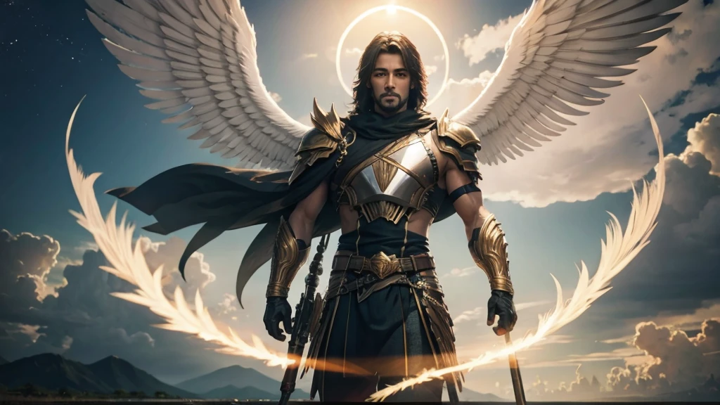 photorealistic landscape, natural landscapes, naturals, Natural Beautys, golden sunset, sky, sky Power, Detailed realistic sunset, palmtrees, mountainous landscape, Rivers of water, sunset Realism, natural treess, alone men, GOD man, Man's beard, GOD's Army Angel, armour Divina, Golden Army, Silver Army, armour, Soldier Angel, photorealistic details, GOD's angel masculino, GOD's Army, GOD's Hebrew, GOD's Strong Angel, GOD's Power, angel masculino, male man, Tunica, GOD'angel, barba, man with beard, Large Beard, Barba Judaica, Hebrew, panorama, Alpha Male, Caminho para o sky, heavenly, 8K Detailed Realistic Image, 16K Photorealistic Contrast, 8K Photorealistic Sharpness, Photorealistic 4K cores, 16K Photorealistic Shadows, 8K Photorealistic Textures, 16K Photorealistic Texture, 4K Photorealistic Light, 4K PhotoRealism, FullHD 4K Detailed Contrast, detailed sharpness FullHD 8K, detailed sharpness FullHD 4K, detailed sharpness, 2K detailed colors, lifelike colors, FullHD Detailed Shadows, 4K Detailed Textures, detailed texture, padoru, natural beautifuls, posh