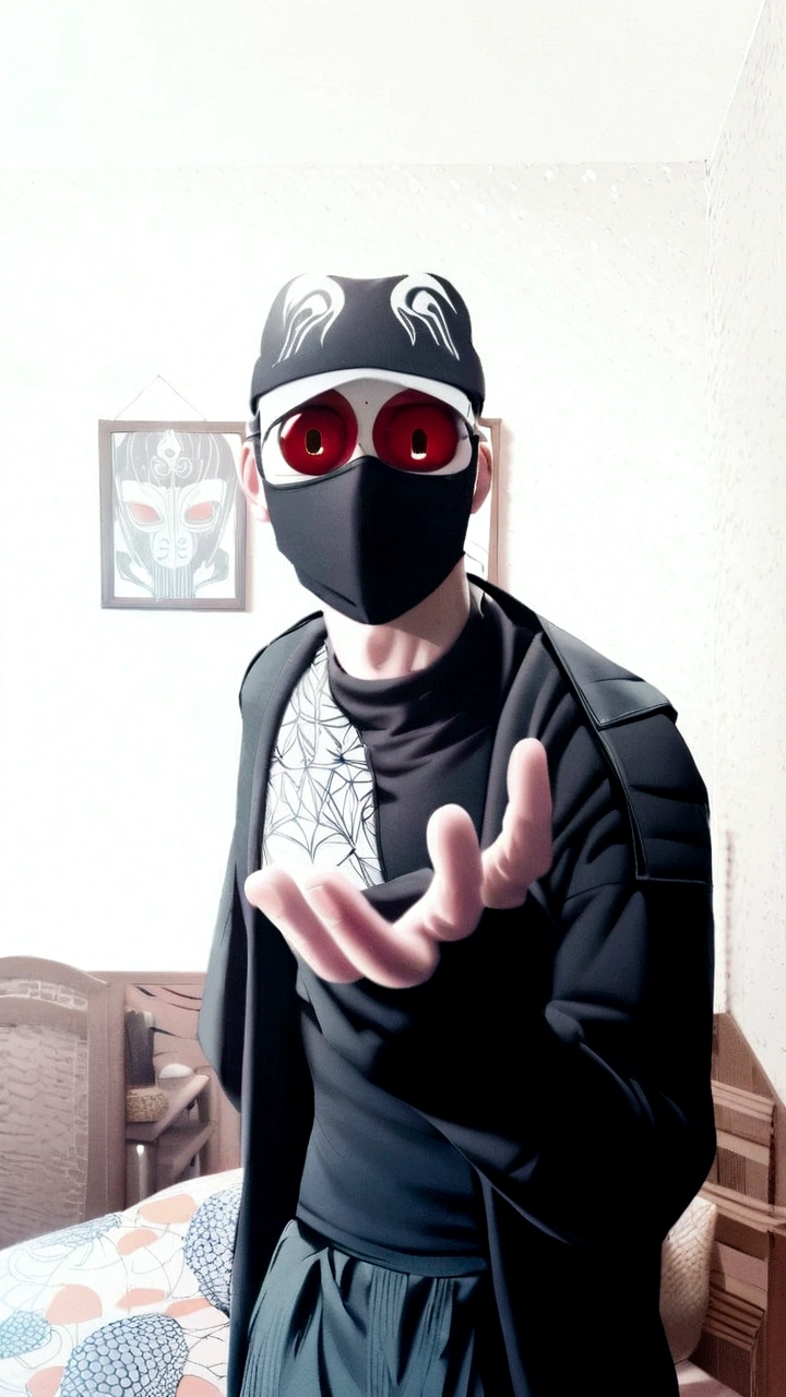 there is a man in a mask and a black jacket, wearing an all-black mempo mask, comic style, Bloody from the drain gang, The picture is very, very low quality, occultist, Cyberpunk))), wearing a bandit mask, profile picture 1024px, Dissipate!!, wear a mask и солнцезащитные очки, wear Japanese technical clothes, wear a mask