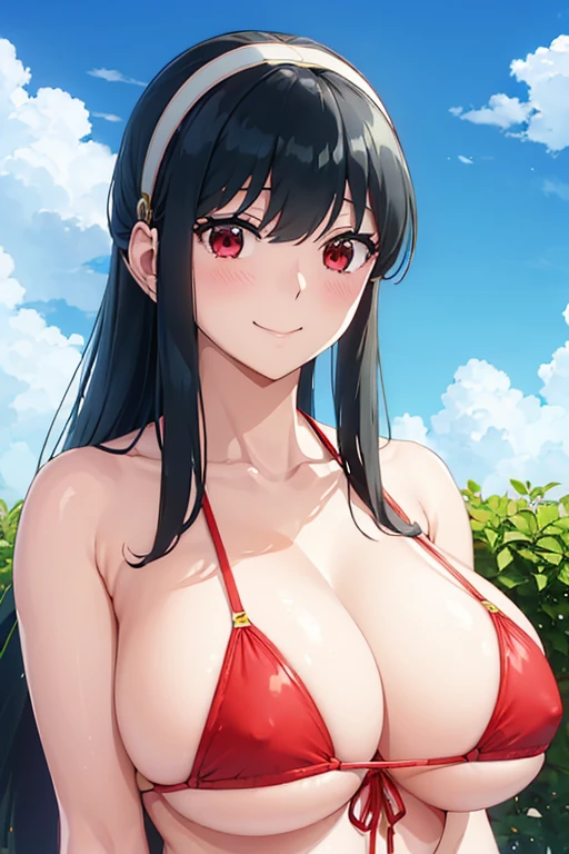 (SFW:1.8、masterpiece, Highest quality),1people々, 一people々in,、現実inは捉えられないディテールと美しさ、Draw clear boundaries、hyper Realistic, Realistic,Realistic, Look at the audience, 美しいbangs:2、魅力的なbangs:2、bangs:2、A very small and beautiful bike with white detailing design:1.8,The underboob is visible:1.6、Lepangas:1.4), Mouth closed,、big chest eye、eyelash、{Hugeな|big chest|Hugeなな|Mega} whole :2, chestの谷間:2、(((Add highlights to the eyes:1.4、big chest eye、Long Hair、She is very 美しい and cute、Show me your ears、Beautiful long neck:1.8、smile、Close your mouth and smile:1.5、bangsとBeautiful Teeth)))、Ideal body type、((A background of blue sky with very beautiful clouds:2、Very beautiful deep blue sky background:2))、Beautiful long neck:1.6、(({Huge|big|Hugeな|Mega} chest, chestの谷間:2))、(((美しいbangs:2、Angle from above:2、Beautiful woman with perfect figure:1.6、Perfect Anatomy:1.6, 細部まin美しい顔、細部まin美しい目、Beautiful Hair、Beautiful manners)))、Perfect Anatomy、people々々Beautiful pads that make you feel happy:2、自然in快適な照明、((Red Bikini、White hair band、Red eyes))、Keep an eye on your audience、Look up at the viewer slightly above、Look up a little、Shadow Fade、Listen carefully、smile、chestを見せるために前かがみになる、Swimsuit out of place、Smile at the audience、Laughter、smile、Today is a very big、Beautiful Teeth、Beautiful Teeth、Tilt your head、