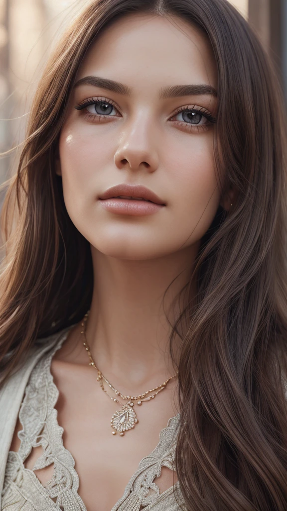 a beautiful girl, intricate detailed face, beautiful eyes, long eyelashes, delicate facial features, flawless skin, elegant hairstyle, serene expression, calm demeanor, detailed clothing, intricate jewelry, natural lighting, warm color palette, photorealistic, 8k, ultra-detailed, high resolution, masterpiece, digital art, concept art, realistic, portrait
