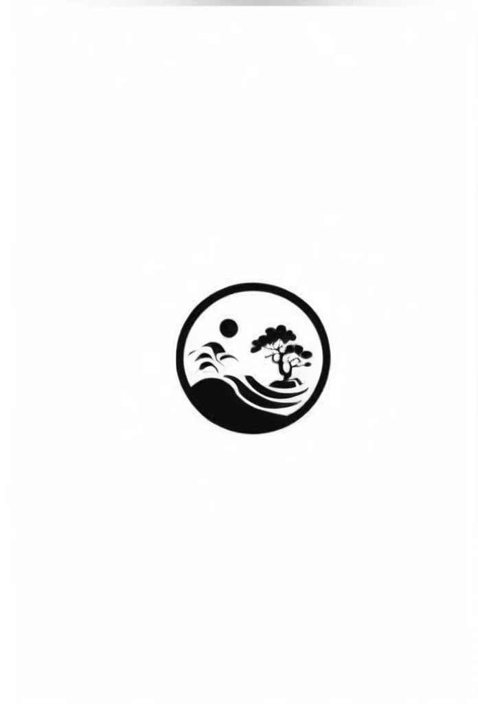 A high-end restaurant logo. A restaurant logo that blends softly with nature. A bit of Japanese style. A course menu restaurant. Expensive. Quite cool design. Chic and modern design. White background.