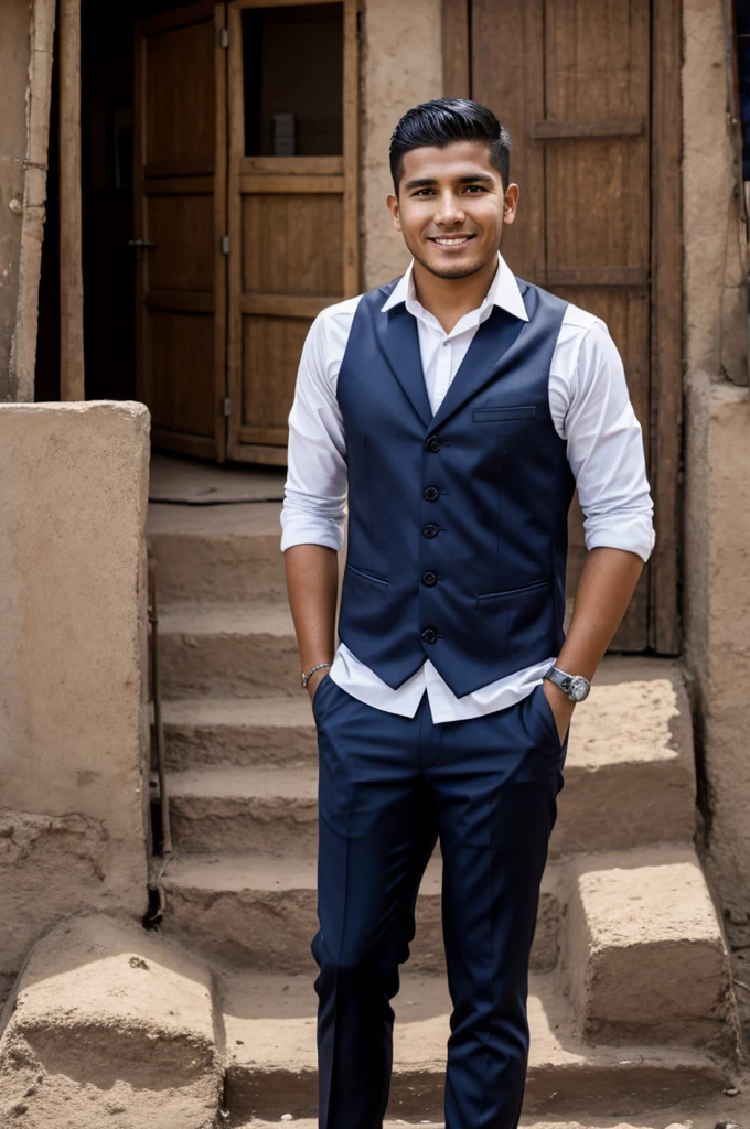 Face of young Peruvian business man generating confidence