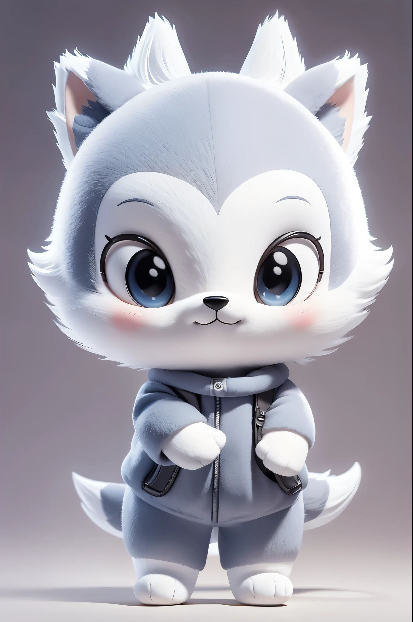 Silver fox stuffed toy、ultra hi resolution picture、8K、