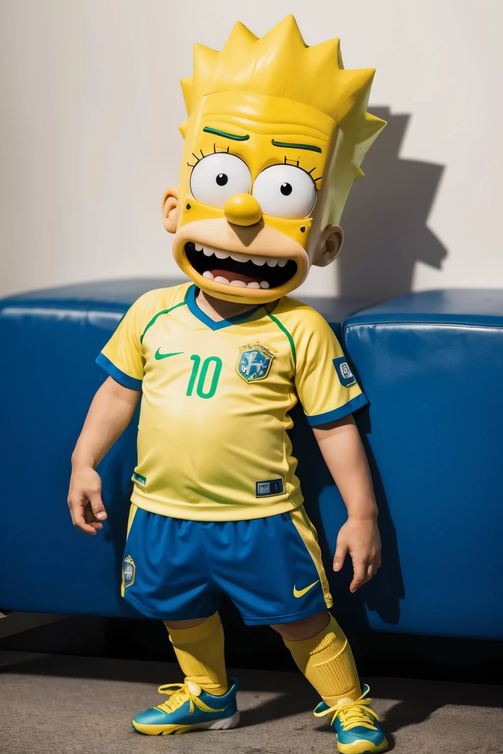 Bart Simpson with the Brazil football shirt