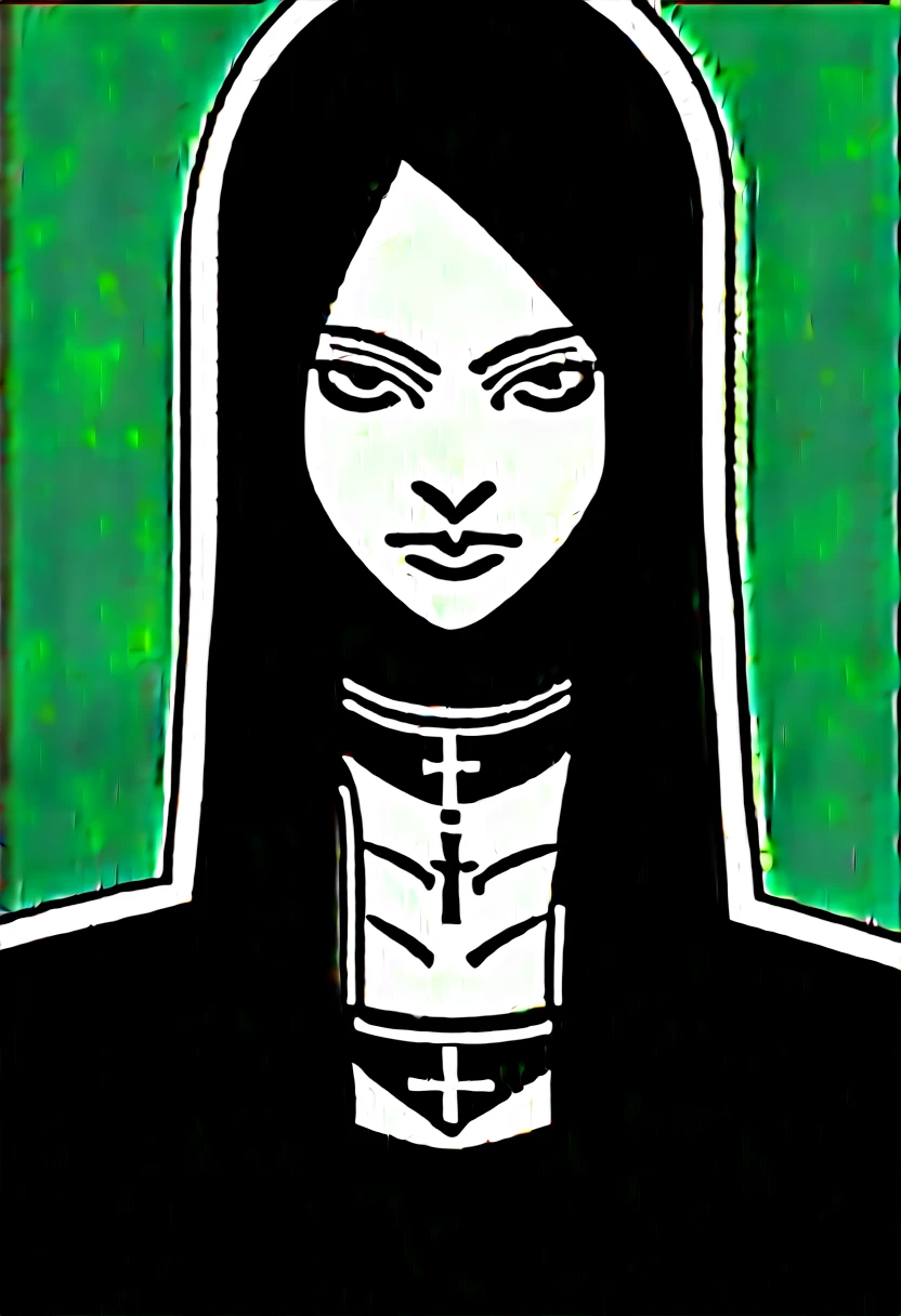 score_9, score_8_superior, score_7_superior, Goth Girl, Goth Girl 1girl 1girl,alone,Long Hair,View your viewers,Simple Background,Black Hair,jewelry,Gray Hair,Multicolored Hair,choker,Iris,Gray background,necklace,Hair on one eye,Two-tone hair,cross,Portraiture,, 、In a completely different expression