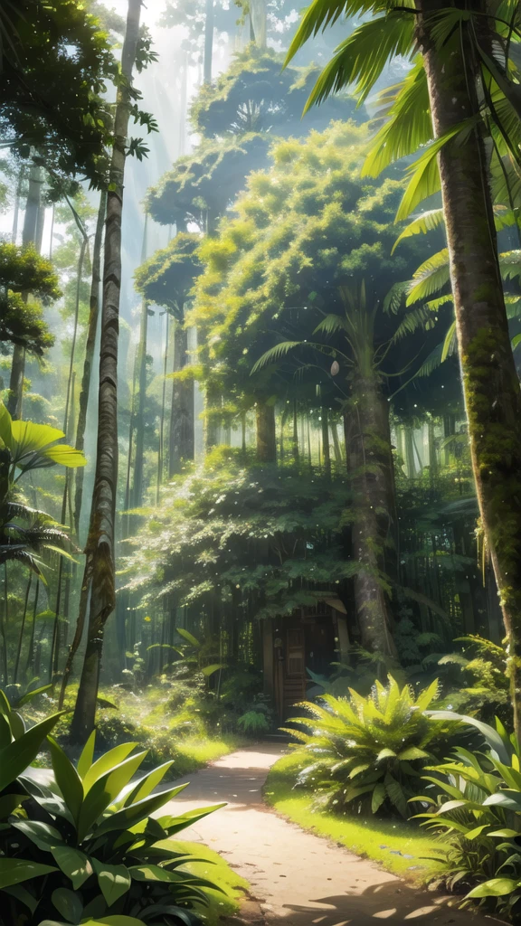 amezon forrest rainforest, Big orchid in the middle of the forest