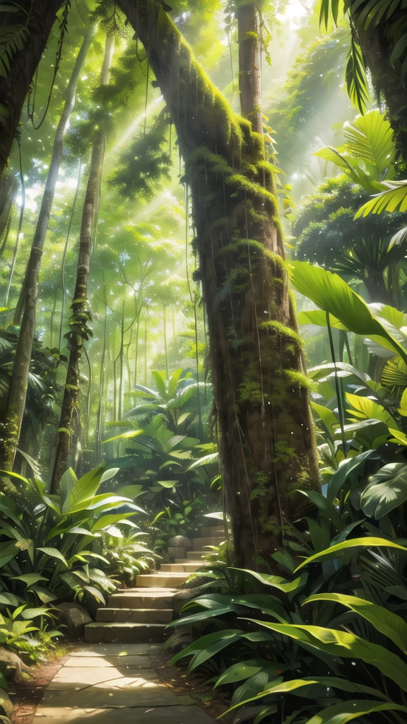 amezon forrest rainforest, Big orchid in the middle of the forest