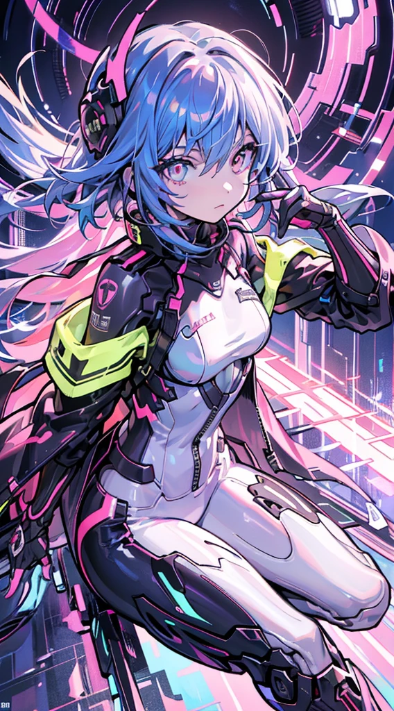 glowing eyes, colourful glowing hair, wearing sci-fi jacket, anime style, high detail, Futurism, glowing light, UHD, retina, masterpiece, ccurate, anatomically correct, textured skin, super detail, high details, high quality, award winning, best quality, highres
