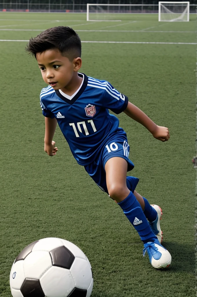 a boy on a soccer field