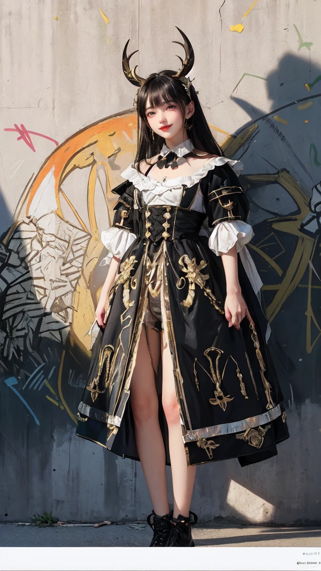 (highest quality), masterpiece, Extremely detailed CG8K illustration painting, high collar, Extremely high collar saturation, all colors become darker, painting, graffiti art, center composition, Highly detailed light and shadow, graffiti wall, the walls are painted in bright colors, One girl's graffiti One girl is looking at the wall, The face and eyes are very detailed., medium length hair, Transparent sportswear, colorful clouds、open sportswear、