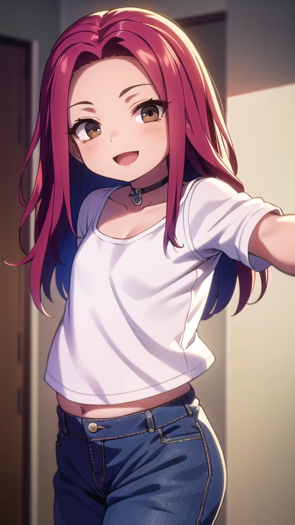 (masterpiece), best quality, high resolution, extremely detailed, detailed background, perfect lighting,(:1.5),brawler, (brown eyes:1.5), female focus, red hair, hair tubes, long hair,(voluminous hair:1.3),t-shirt,panties, collarbone, light smile, joyful eyes, cute pose, BREAK indoors, hot springs, BREAK looking at viewer, (cowboy shot:1.5), BREAK, (masterpiece:1.2), best quality, high resolution, unity 8k wallpaper, (illustration:0.8), (beautiful detailed eyes:1.6), extremely detailed face, perfect lighting, extremely detailed CG, (perfect hands, perfect anatomy), solo, ultra beautiful, hyper-pregnant , short stature, elementary school student, small child: 1.5, flat chest, cropped tanktop 