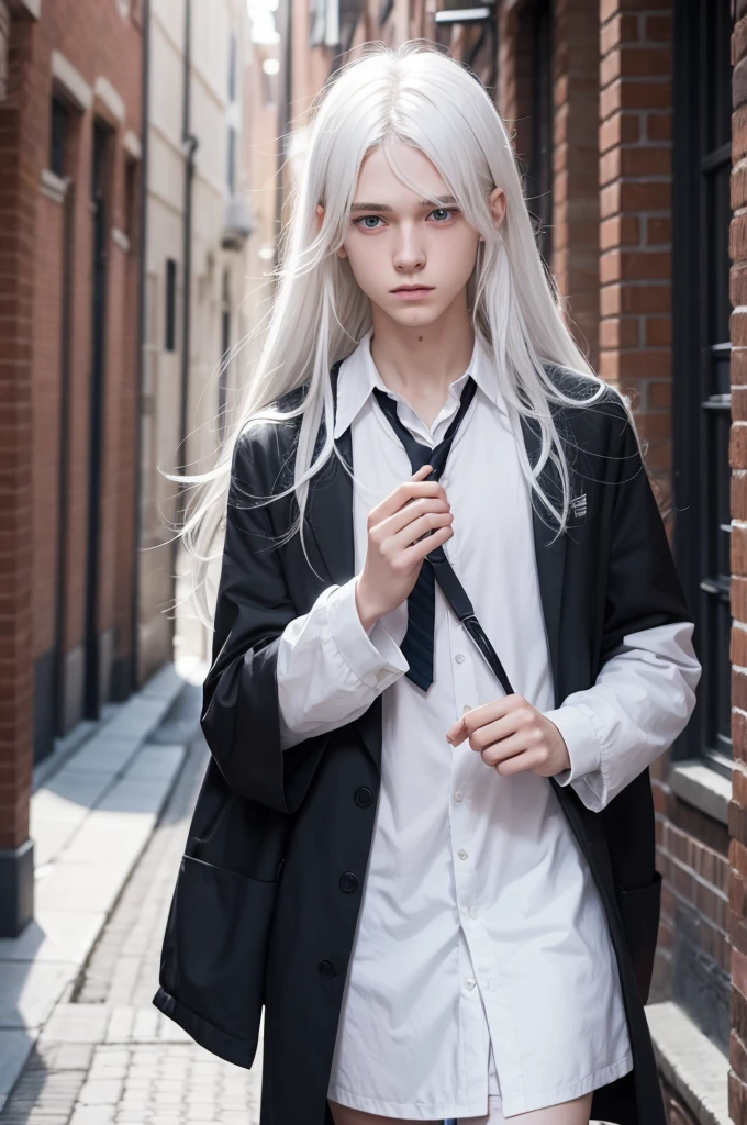 You are a white-haired teenager named Sirius who has to deal with college