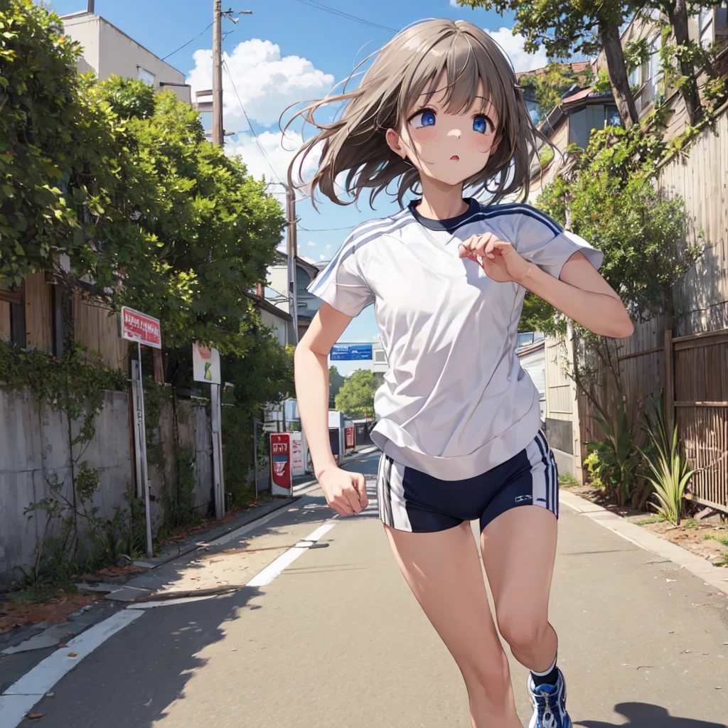 The best feeling expression、NFSW、Innocent girl running、Sportswear
