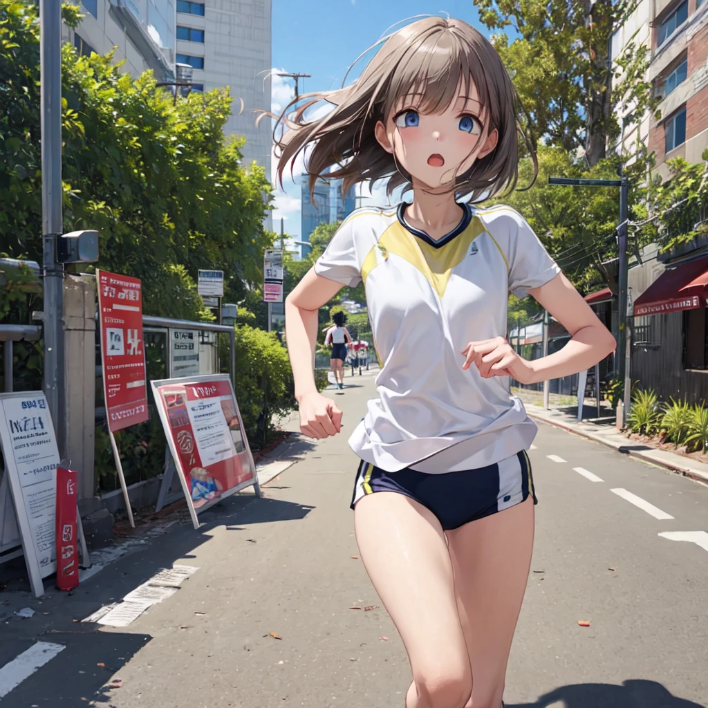 The best feeling expression、NFSW、Innocent girl running、Sportswear
