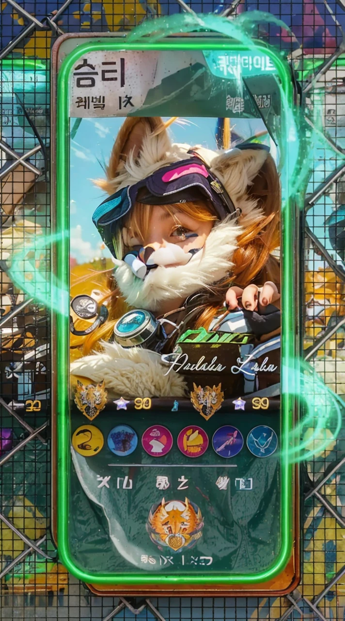 1girl, ager, animal ears, straight-on, full body, looking at viewer, hair between eyes, hair ornament, multicolored hair, twin braids, fox tail, multiple tails, badge, bangs, blue baseball cap, clothes writing, white clothes, hood, hood down, standing, long sleeves, closed mouth, blue skirt, solo, light blush, bare tree, building, city, cityscape, day, outdoors, street, tokyo (city), tree, (best quality,4k,8k,highres,masterpiece:1.2),ultra-detailed,(realistic,photorealistic,photo-realistic:1.37),HDR,UHD,studio lighting,ultra-fine painting,sharp focus,physically-based rendering,extreme detail description,professional,vivid colors,bokeh,concept art