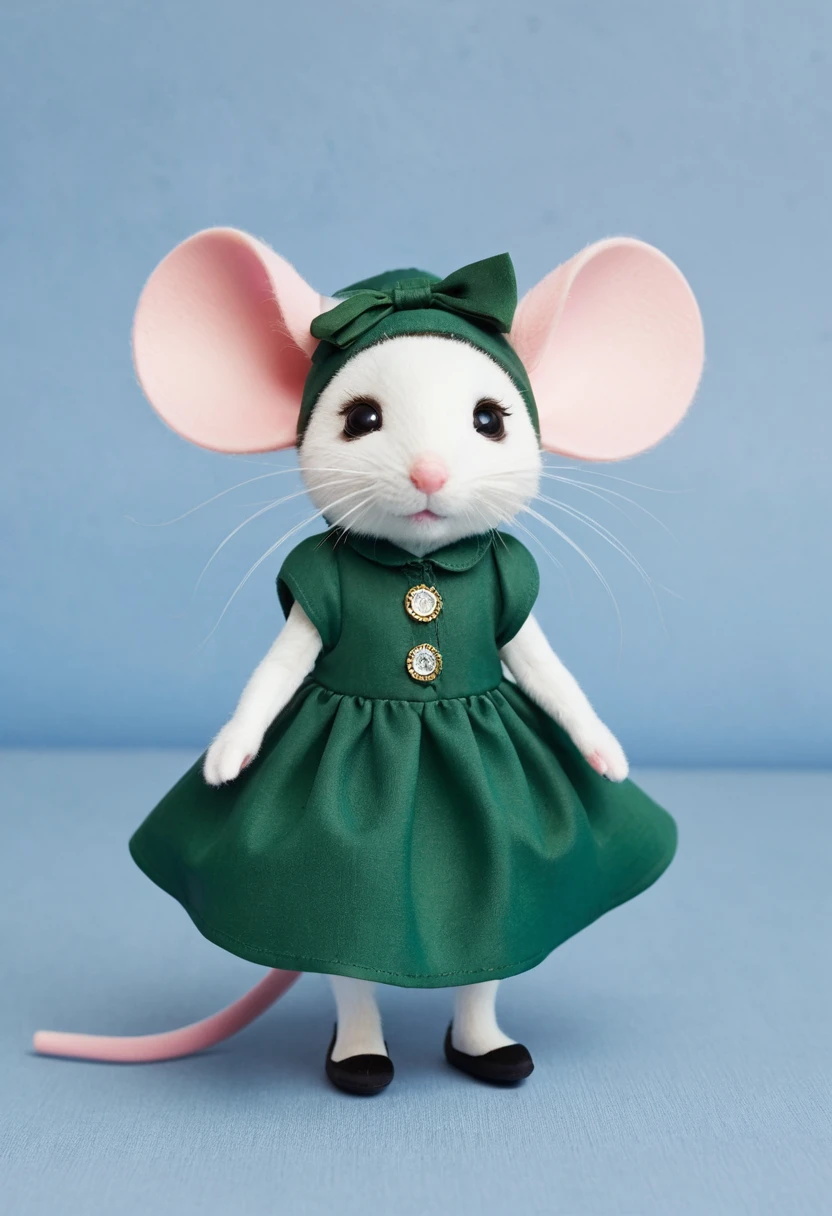 Imaginative concept art of cute creatures inspired by Laura, Looks like a mouse，dress up as. (CuteCreatures label weight is 0.9)