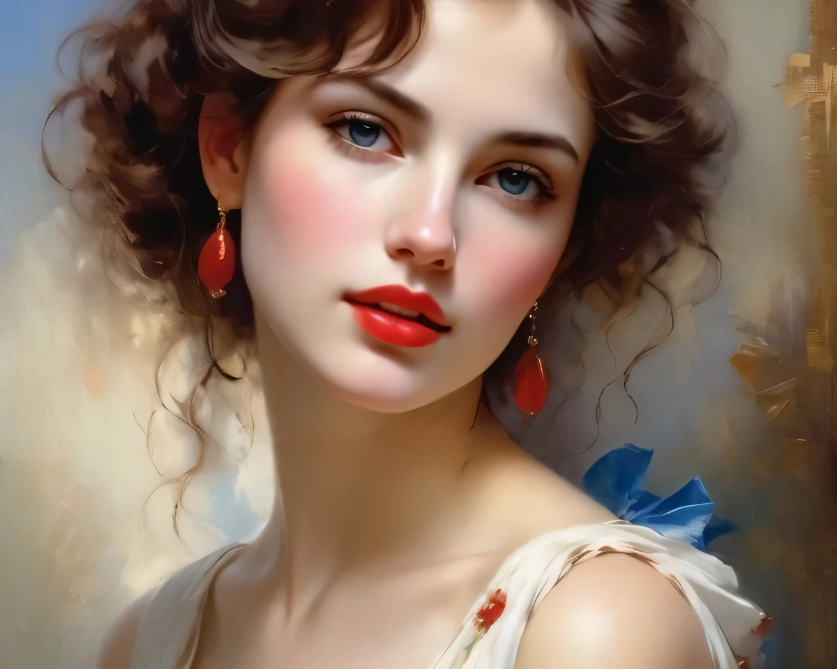 Pintura de una mujer con un vestido verde sosteniendo una rosa, hermosa doncella, Hermosa pintura de personajes, in the art style of bowater, Pintura de bello, Arte de Edouard Bisson, Retrato de Blancanieves, Hermoso arte retro, Artgerm y William Bouguereau, beautiful fantasy art portrait, Retrato muy bonito, romanticism portrait, beautiful portrait oil painting