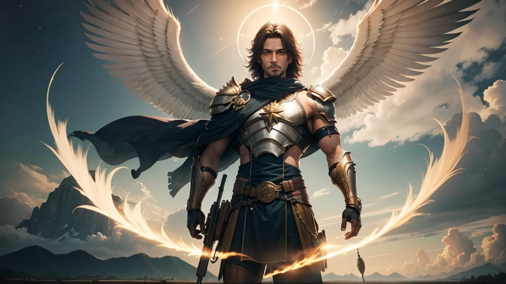photorealistic landscape, natural landscapes, naturals, Natural Beautys, golden sunset, sky, sky Power, Detailed realistic sunset, palmtrees, mountainous landscape, Rivers of water, sunset Realism, natural treess, alone men, GOD man, Man&#39;s beard, GOD's Army Angel, armour Divina, Golden Army, Silver Army, armour, Soldier Angel, photorealistic details, GOD's angel masculino, GOD's Army, GOD's Hebrew, GOD's Strong Angel, GOD's Power, angel masculino, male man, Tunica, GOD&#39;angel, barba, man with beard, Large Beard, Barba Judaica, Hebrew, panorama, Alpha Male, Caminho para o sky, heavenly, 8K Detailed Realistic Image, 16K Photorealistic Contrast, 8K Photorealistic Sharpness, Photorealistic 4K cores, 16K Photorealistic Shadows, 8K Photorealistic Textures, 16K Photorealistic Texture, 4K Photorealistic Light, 4K PhotoRealism, FullHD 4K Detailed Contrast, detailed sharpness FullHD 8K, detailed sharpness FullHD 4K, detailed sharpness, 2K detailed colors, lifelike colors, FullHD Detailed Shadows, 4K Detailed Textures, detailed texture, padoru, natural beautifuls, posh 