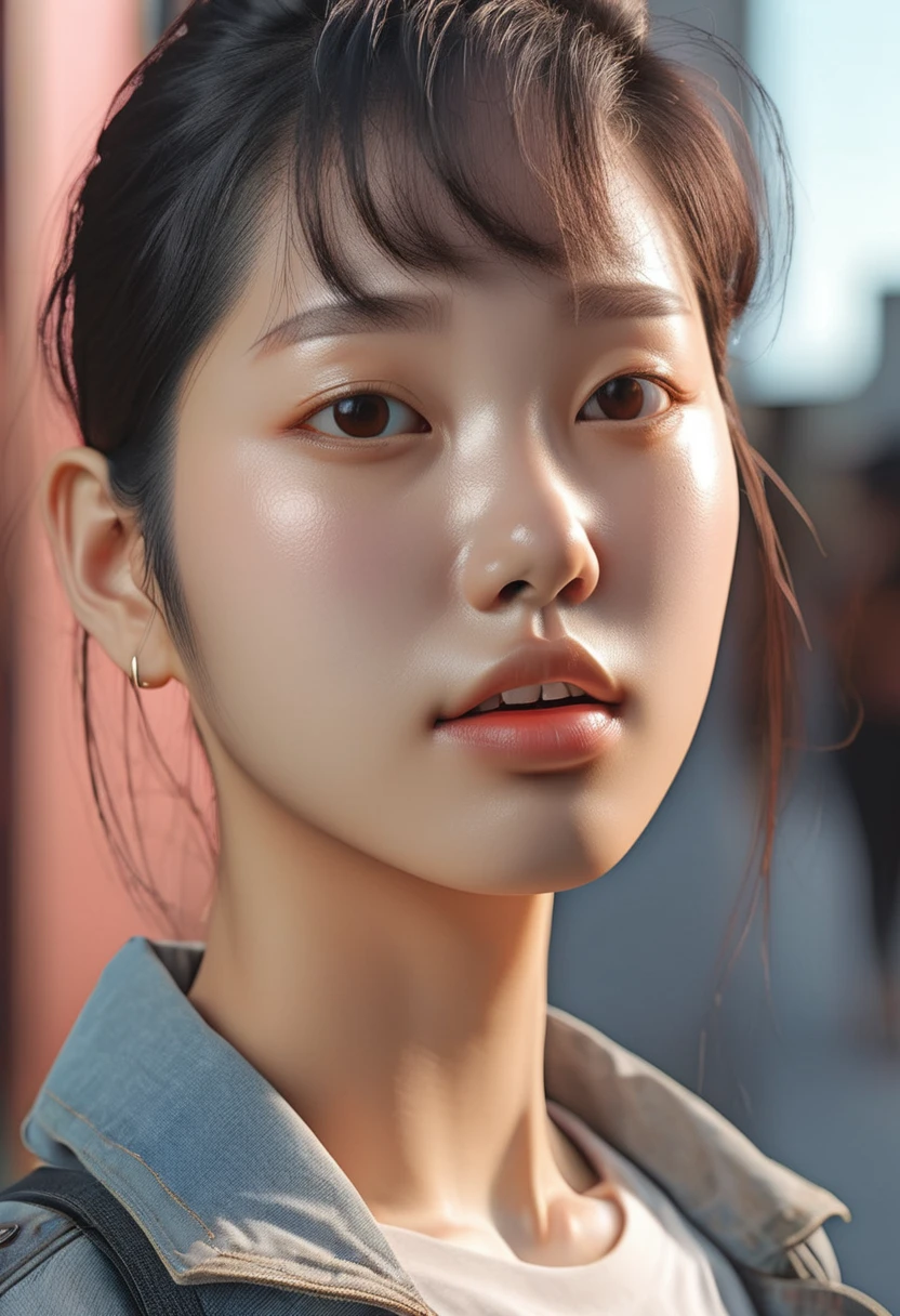 Extremely detailed CG unity 8k wallpaper,(masterpiece),(best quality),(Extremely detailed),(Surreal),(Best Character Detail:1.36),Nikon D750 Camera/1.4 55 mm,Dynamic Angle,Professional lighting, Photon Mapping, Radiosity, Physically Based Rendering, outdoor,Busy Street,Looking at the audience,blush, 1 Girl,Mature female,,tall and big,Golden Ratio,(Korean Idol),(Glowing skin:1.2),(Oily skin:1.1),cosmetic,[:(High detail face:1.2):0.2]:,Pure face_v1, ((#13: Wavy Gray Hair and Exquisite Style)),(Egiosar:1),(Puffy eyes),(eyelash:1.1),(Open your mouth:1.1),Red lipstick,Broad shoulders,(Medium breasts:1.1),(cleveage:1.1),Animal ears,(Big Ass:1.2),High Leg Raise, Hanfu, don, don代, don服饰