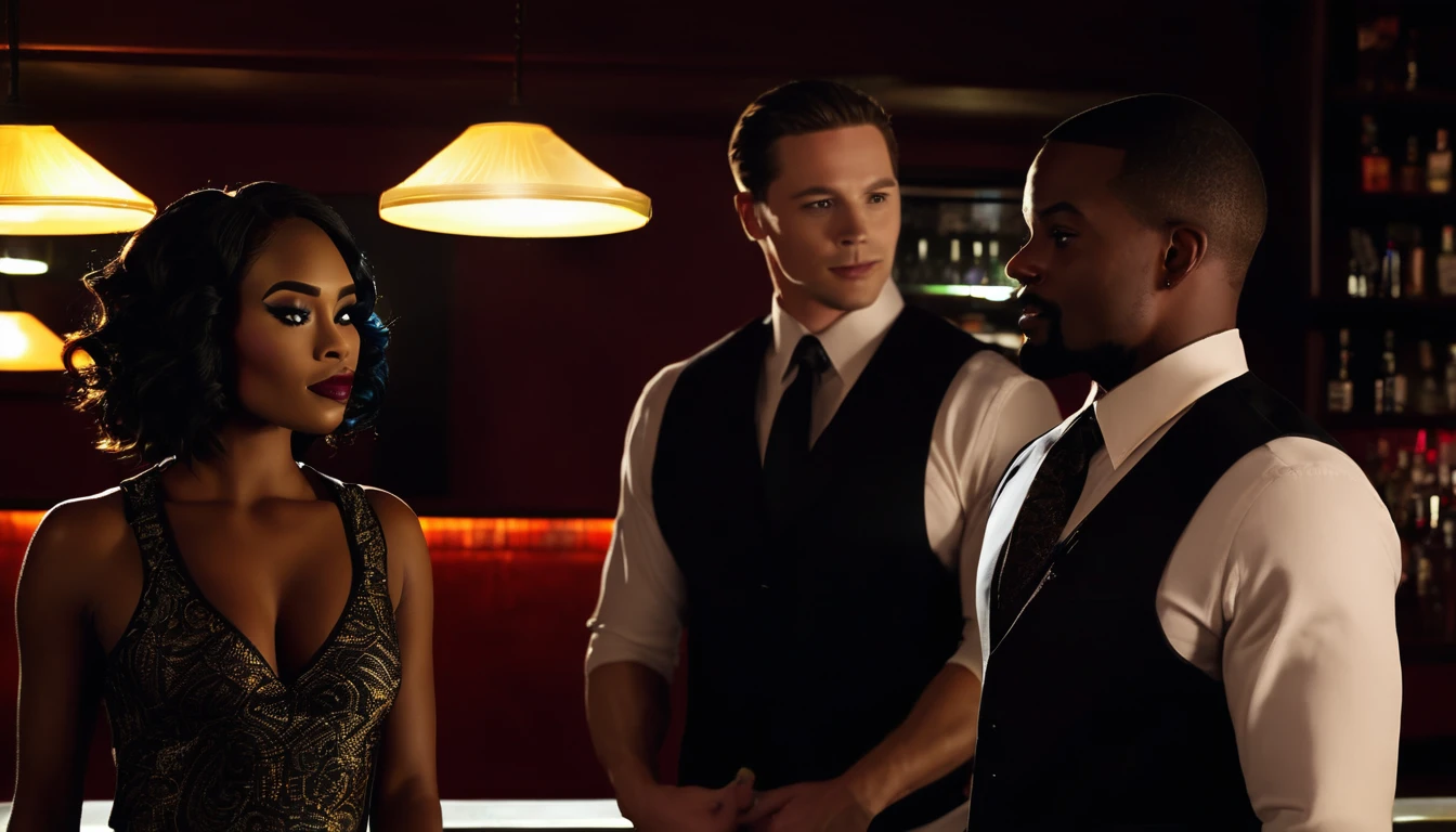 With a shared conspiracy Jake and Sarah both decide to introduce themselves to the sexy ebony bartender and the mysterious man