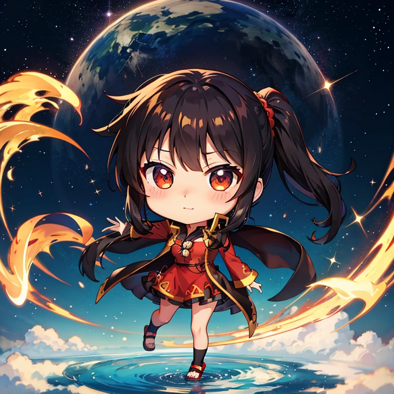 universe服, universe遊泳, universe, Megumin, (chibi:1.5), full body, (masterpiece), highest quality