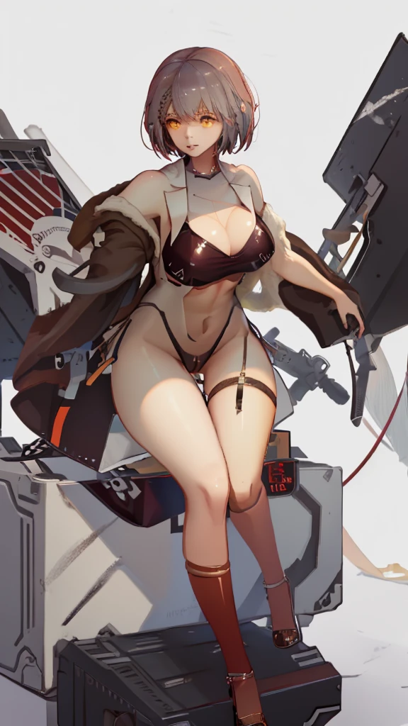 (masterpiece, 4K ,Super detailed:1.2), (anime:1), whole body側面図, Strong women, tall, Holding a sword, View Viewer, short hair, Knight Commander, (Medieval), whole body, (Perfect quality), Pure white background, Lots of white space, whole bodyが写っている, whole body写真
