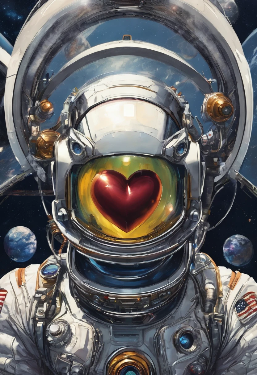 from outer space the future astronauts with another type of modern suit of the year. They throw the heart directly at the eye but they can&#39;t hit it, it strangely deviates to another point of the target. What happened?