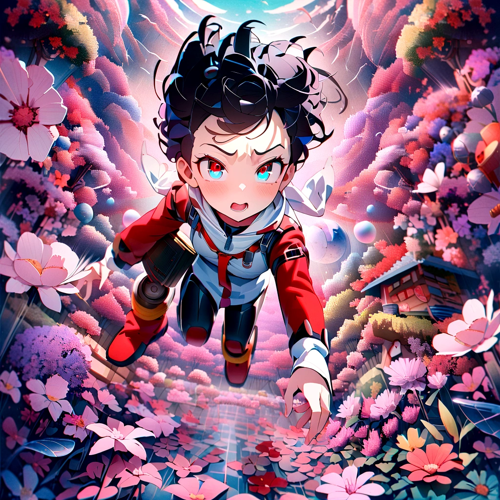 (Astro boy)、Pluto、Netflix Anime、11Year old boy、(fly in the sky)、anger、Grit your teeth、Hold your breath、upset、evil、Disgust、excited、Light blue eyes、Red eyes、Surrealism、Anaglyph、Subjective、Atmospheric Perspective、realism、Motion Blur、reflected light、Backlight、Letterbox、Multiple Perspectives、Shorthand、Satellite Imagery、Wide angle、8K、Super detailed、Highest quality、uhd、解剖学的にcorrect、correct、High resolution、Award-winning、16K、1080P、particle,