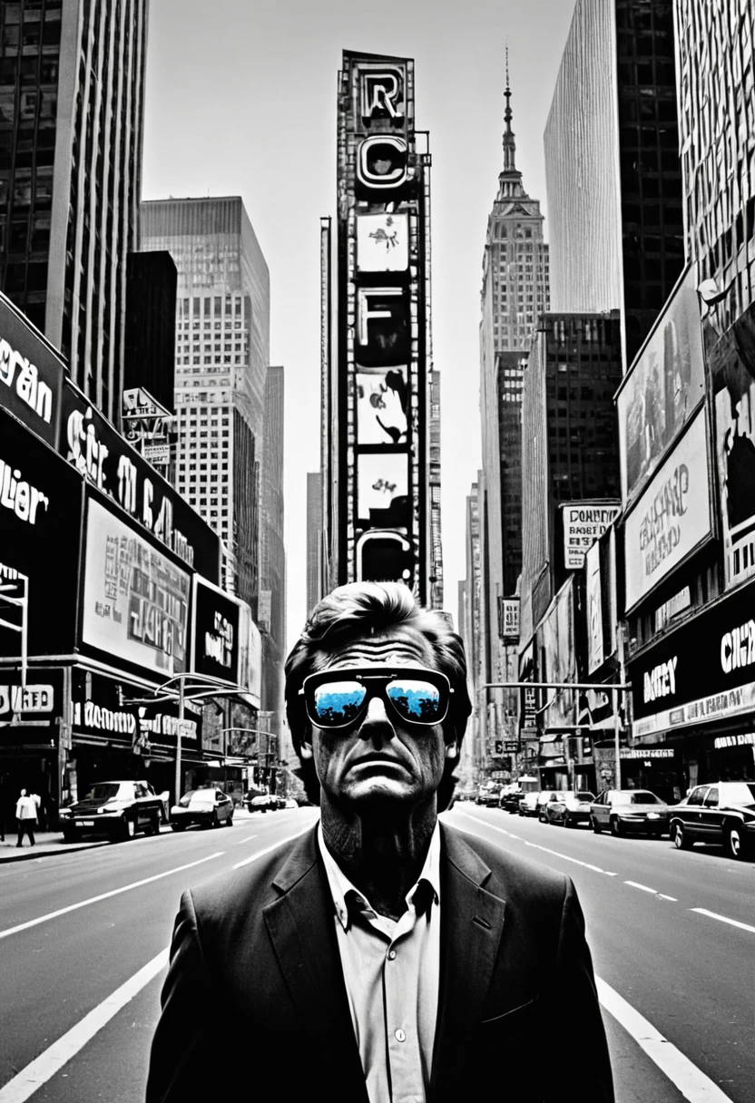 A hidden conspiracy behind everyday life is unveiled. In the world of the film "They Live," the protagonist, through a pair of sunglasses he stumbles upon, sees the true nature of the world. Ordinary cityscapes transform, revealing strange messages, and ordinary people appear as aliens. Billboards are covered with commands like "OBEY" and "CONSUME," and the protagonist faces this reality, striving to uncover the conspiracy. The daylight urban scenery exudes an eerie calm and tension, with everything shrouded in deception.