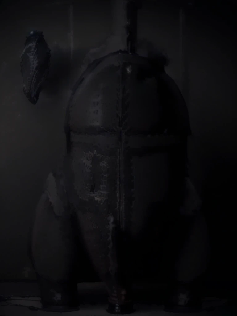Solo,(horse cock,big black horse penis:1.5),standing ,(black horse head:2,dark eyes:2,black skin:2,no hair:2),(ral-melting ,black skin:1.5 ),(black basement:1.5),(by ross ,by null-ghost, by thebigslick, by darkgem, by honovy)