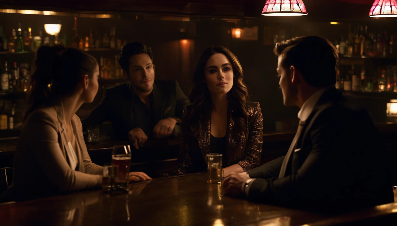 In the dimly lit bar with a shared conspiracy Jake and Sarah both decide to introduce themselves to Alex and the bartender Mia