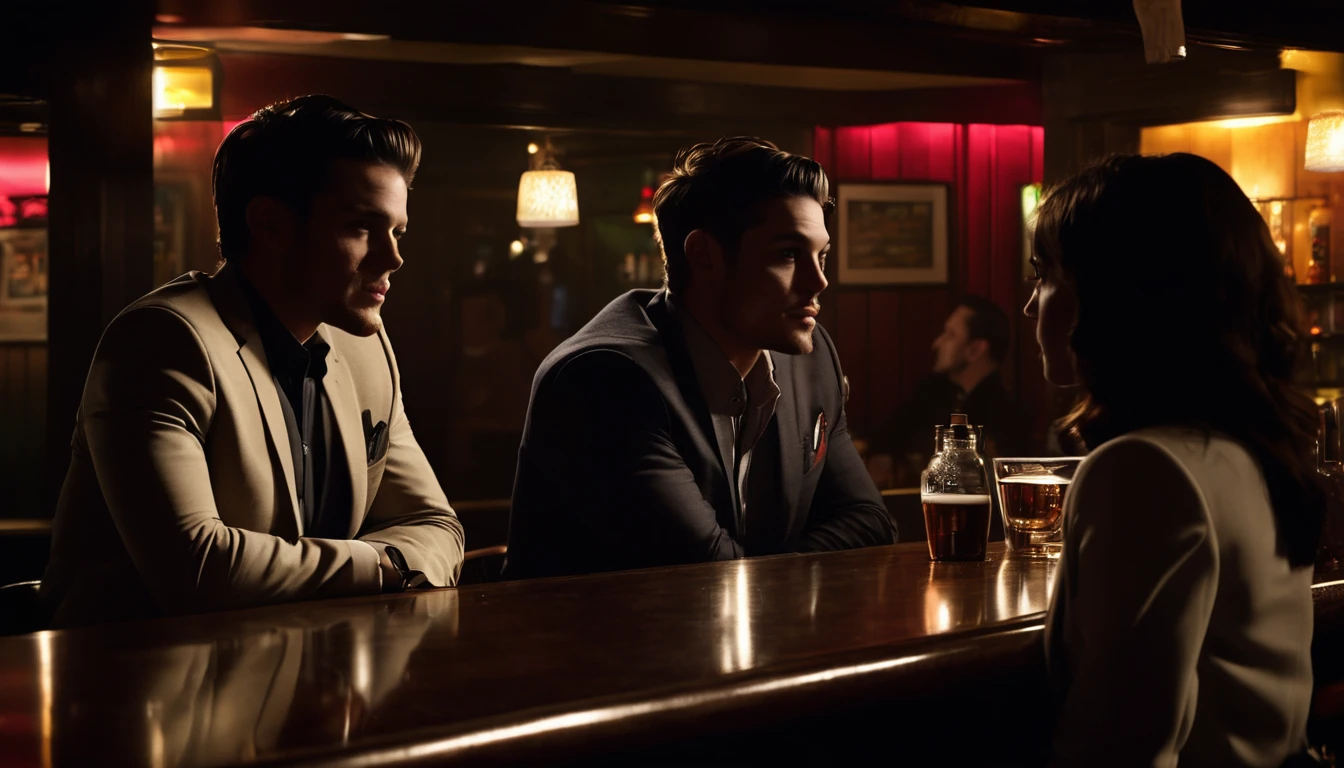 In the dimly lit bar with a shared conspiracy Jake and Sarah both decide to introduce themselves to Alex and the bartender Mia