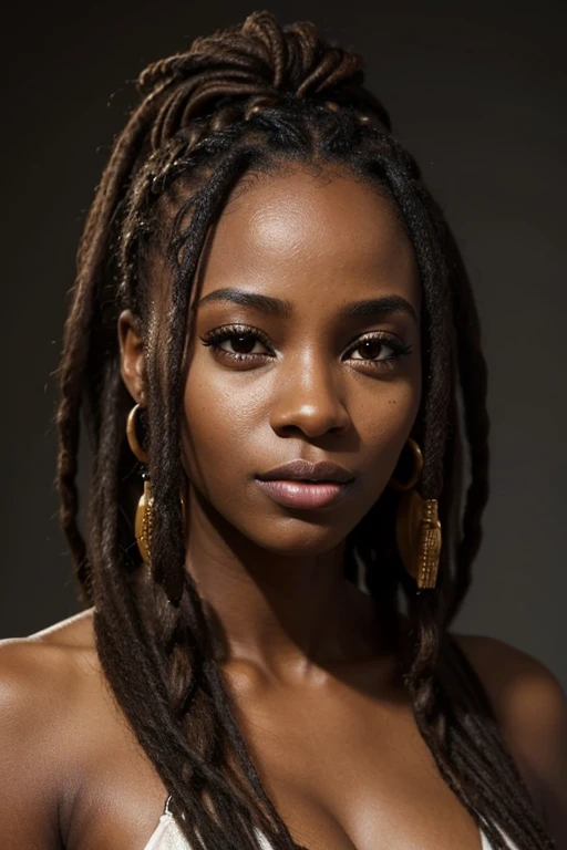 photo realistic, a photo realistic of  18yo girl wearing a bikini, Cheveux dreadlock, Afrique, young woman with medium brown skin,  (1fille), (fond d&#39;Extremely detailed Unity 8k CG display), photo of the most beautiful works of&#39;art du monde, professionnel majestueux (photographie de Steve McCurry), 8k euh, digital SLR, Soft lighting, high quality, Grain du film, Mise au point nette du Fujifilm XT3, f5.6, high detail, sharpness, spectaculaire, (regarder le spectateur:1.2), (detailed students:1.3), (natural light),