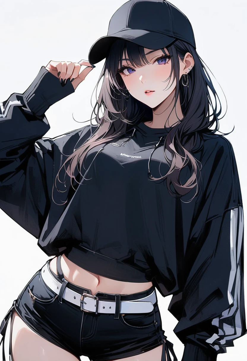 (masterpiece, Highest quality:1.2), 1 Girl, alone、Black clothes、Black Hat、cool、active、