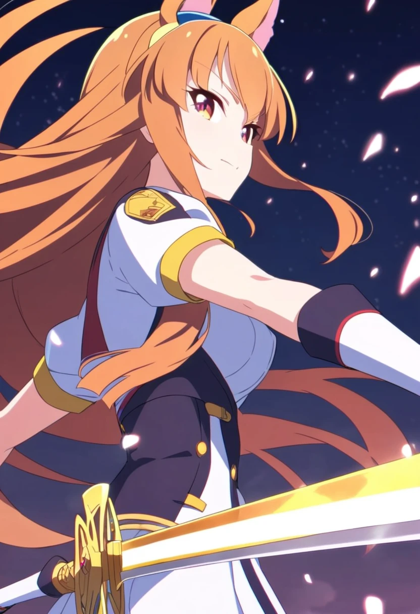 Woman holding a sword Long hair Slim Uniform Uma Musume