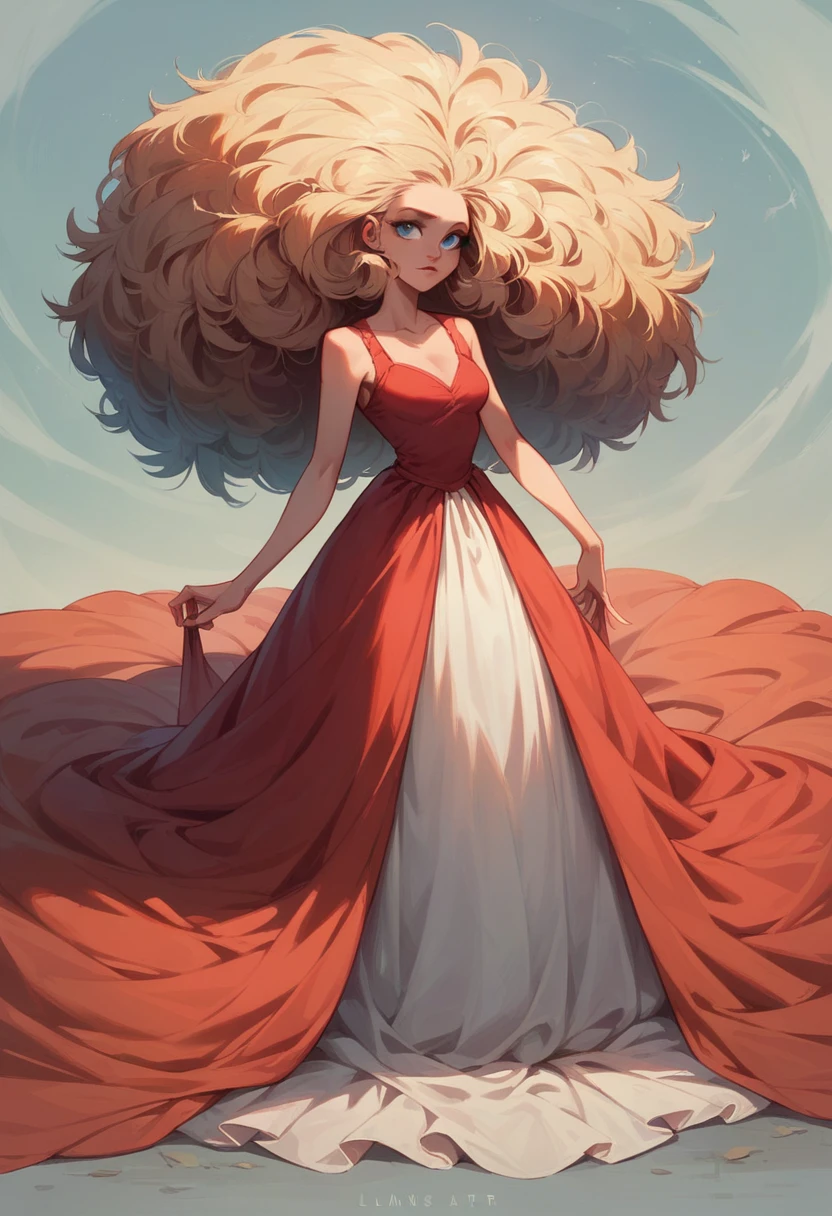 ((best qualityer)), ((work of art)), (detailded), face perfect, tall and thin brunette in the VIP lounge wearing a red dress blue eyes , very blue eyes , long calluses , big hair