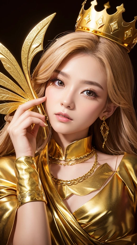 Fairy God、gold、crown、Front facing