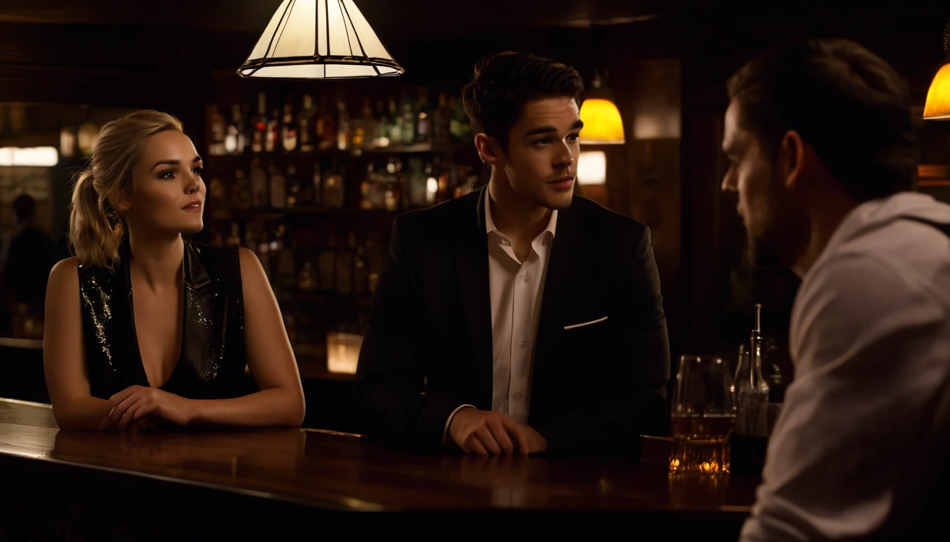 In the dimly lit bar with a shared conspiracy Jake and Sarah both decide to introduce themselves to Alex and the bartender Mia