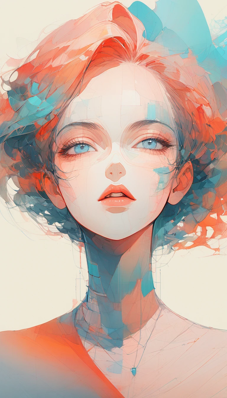 From a collage that mixes retro elements、Create dramatic contemporary digital art portraits。, Surrealism, And vintage aesthetics, Focus on intricate details、It depicts a beautiful woman&#39;s full body in a relaxed pose with a dramatic, neutral expression, Detailed Hand
