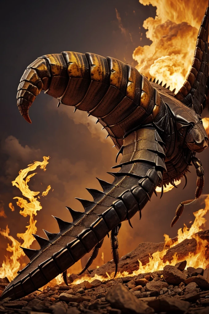 A angry gov have the largest horns and a biggest scorpion tail
