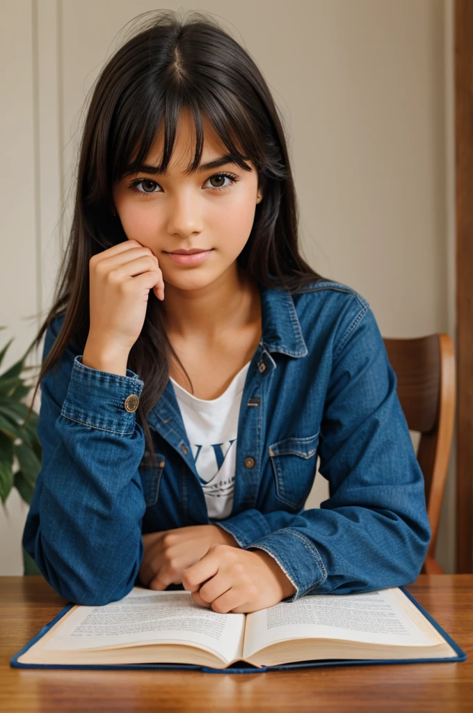 Girl studying for school