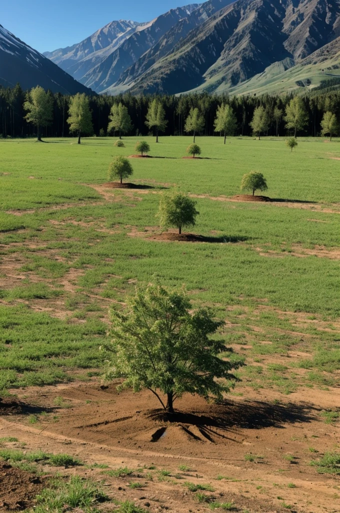 Aliens planting trees