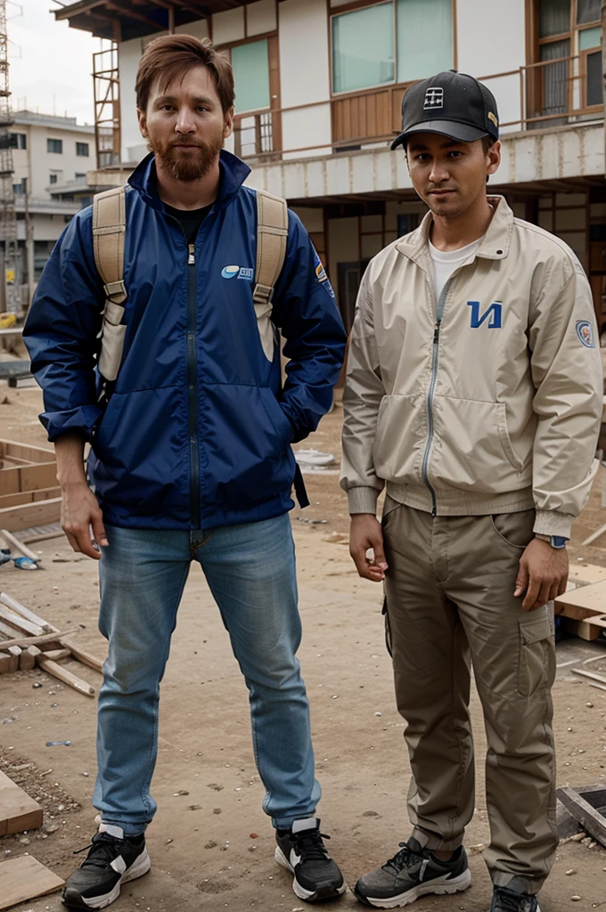 Messi and Zenitsu are working as construction workers