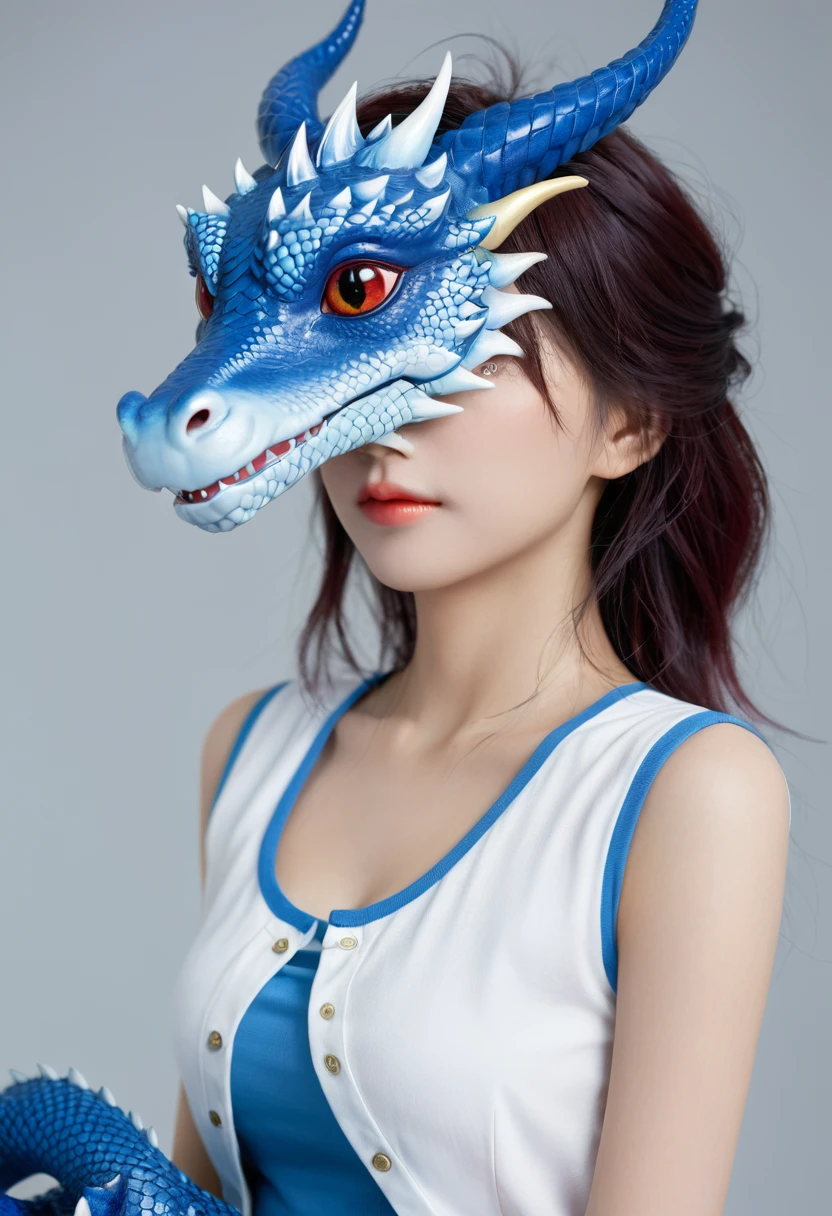 Femboy dragon, Feminization, Solo Character, 8K picture quality, Surreal, 3d rendering, The art of math, Beautiful and detailed portrait (((Feminization))) anthro dragon, minus, Ross Chen,Ruan Jia, Uploaded to e621, Zaush, Foxworth, light,(((Shy, Tempting))) Smile, Looking at the audience, no fur, Red scales, dragon, Sissy, Full body, Feminization body, Shy expression, Wearing a white vest, Wearing blue casual pants, software, Very weak, Very thin, ((Presented behind)), Hands behind, Spread behind