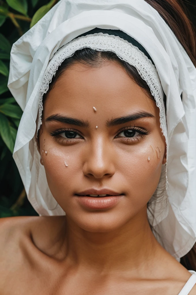 A women whose face skin is peeling out