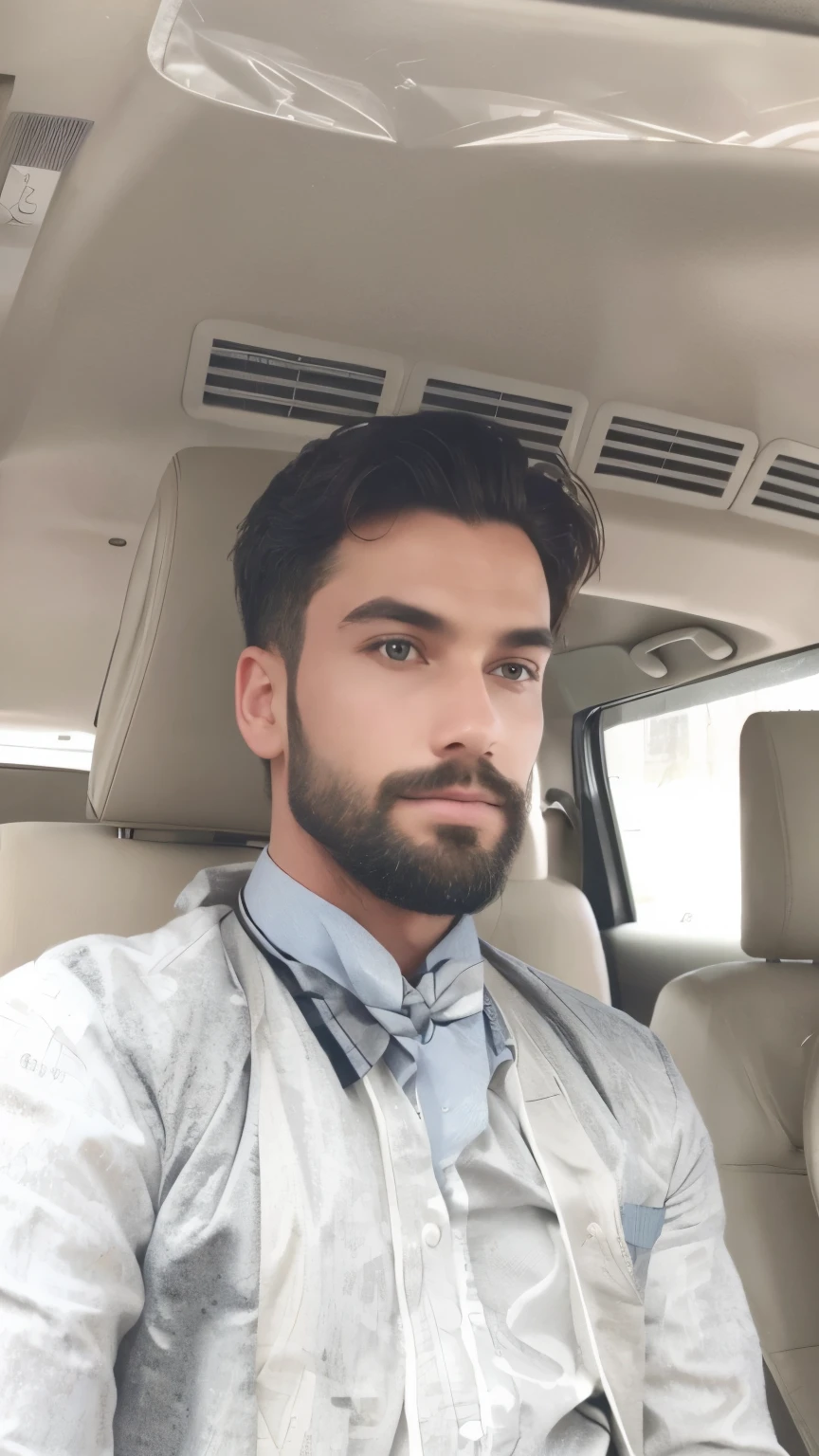 Wearing blazer, bow tie, stylish