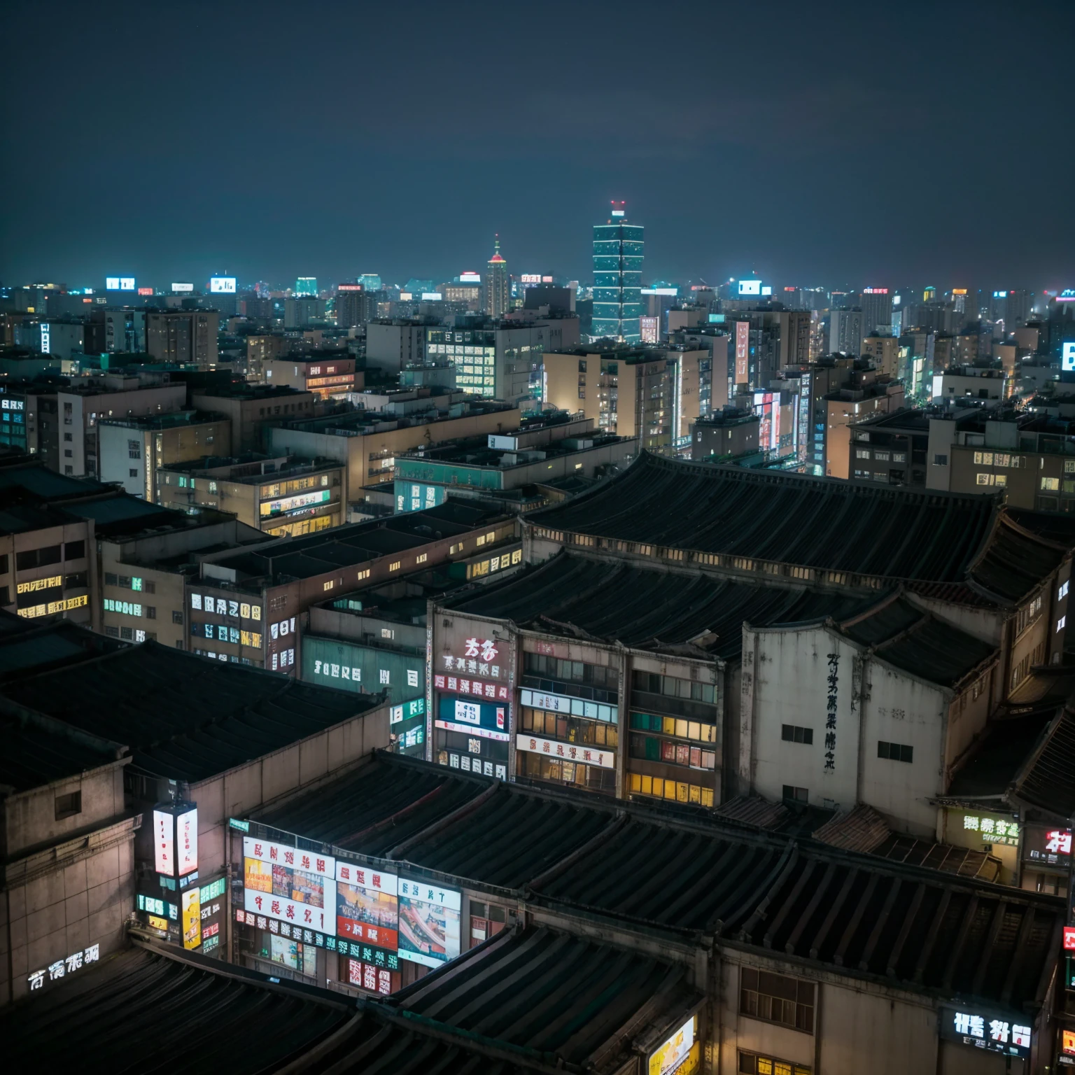 night, t, (taipei downtown scenery), (city rooftop),) (city skyline), (cinematic), 

